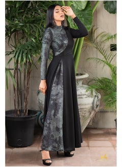 CH Glamstore Shimmering Lady  Long Sleeve Two Toned Fit and Flared Dress  - Image 2