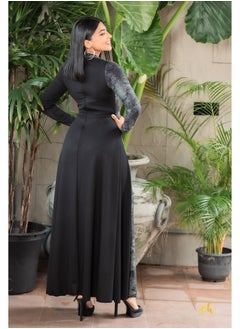 CH Glamstore Shimmering Lady  Long Sleeve Two Toned Fit and Flared Dress  - Image 4