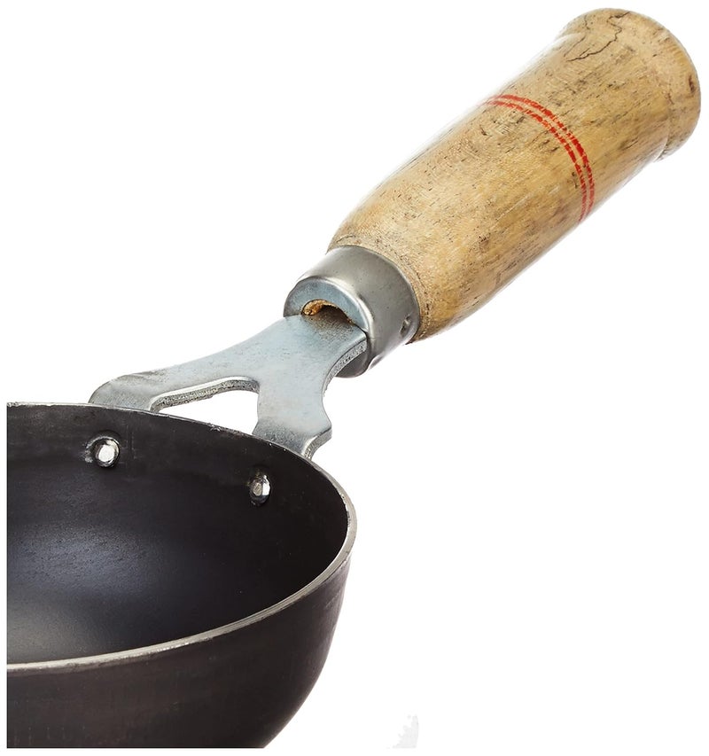 Brand - Solimo Solimo Sheet Metal Iron Tadka Pan with Wooden Handle 13 cm Dia 100 ToxinFree Naturally NonStick Long Lasting - Image 5
