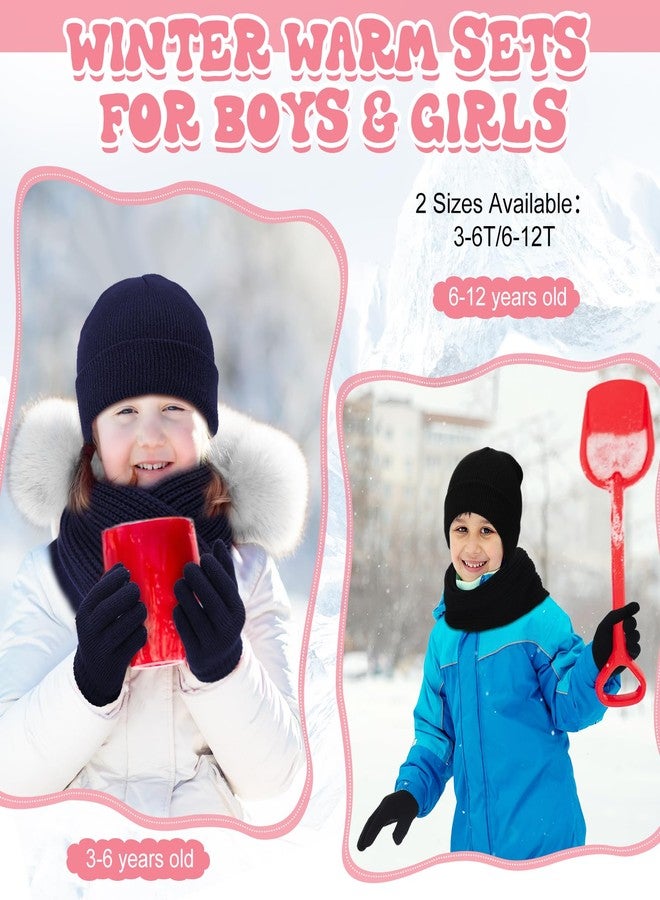 Evervibe 18 Pcs Kids Winter Hat Gloves Scarf Set Warm Knit Beanie Hat with Gloves Knitted Scarf Girl Snow Set for Boy Kids(Light Colors,Aged 6-12) - Image 4