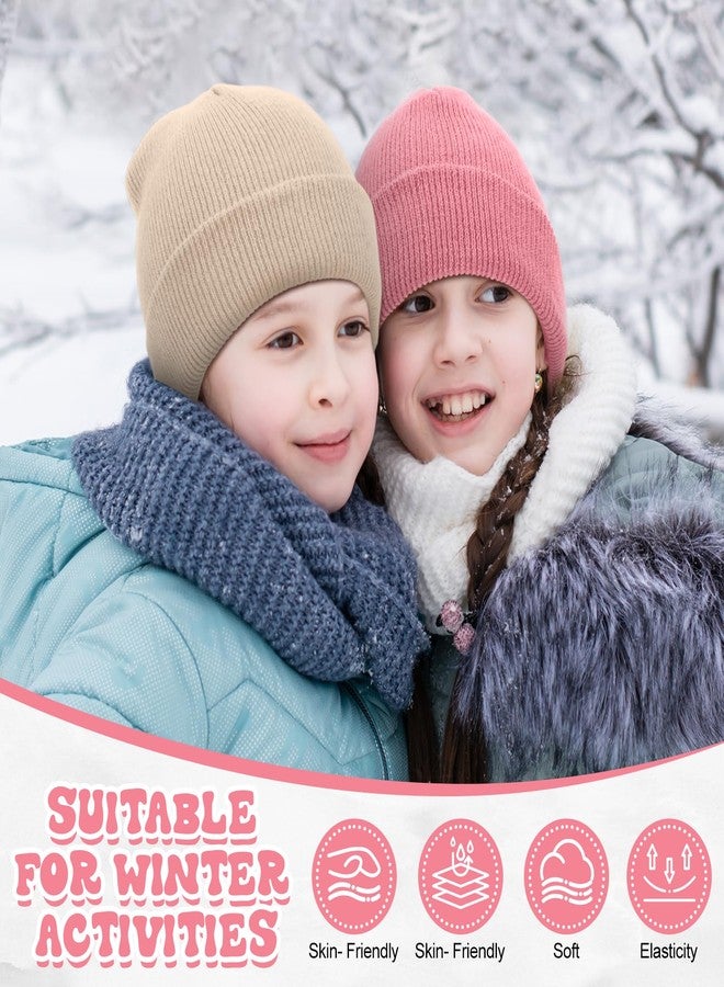 Evervibe 18 Pcs Kids Winter Hat Gloves Scarf Set Warm Knit Beanie Hat with Gloves Knitted Scarf Girl Snow Set for Boy Kids(Light Colors,Aged 6-12) - Image 5