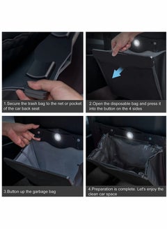 Generic Car Trash Bag with LED Light Waterproof Hanging Organizer 15 Disposable Bags Included Black  - Image 5
