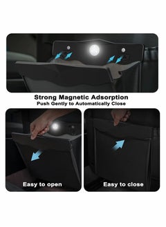 Generic Car Trash Bag with LED Light Waterproof Hanging Organizer 15 Disposable Bags Included Black  - Image 3