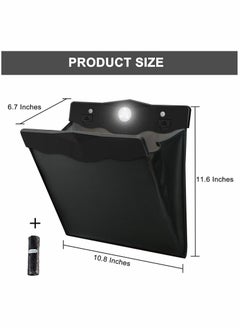 Generic Car Trash Bag with LED Light Waterproof Hanging Organizer 15 Disposable Bags Included Black  - Image 2