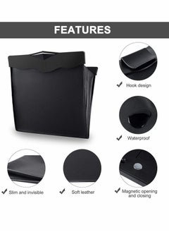 Generic Car Trash Bag with LED Light Waterproof Hanging Organizer 15 Disposable Bags Included Black  - Image 1