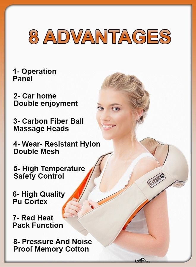 Bukela Home Car U Shape Shawl Electric Shiatsu Neck And Shoulder Back Foot Waist Abdominal Body Massager with Heat Vibration Deep Tissue 3D Cervical Kneading Pillow For Muscle Pain Relief - Image 5
