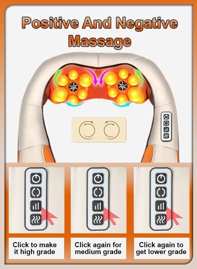 Bukela Home Car U Shape Shawl Electric Shiatsu Neck And Shoulder Back Foot Waist Abdominal Body Massager with Heat Vibration Deep Tissue 3D Cervical Kneading Pillow For Muscle Pain Relief - Image 4