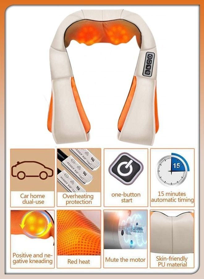 Bukela Home Car U Shape Shawl Electric Shiatsu Neck And Shoulder Back Foot Waist Abdominal Body Massager with Heat Vibration Deep Tissue 3D Cervical Kneading Pillow For Muscle Pain Relief - Image 2
