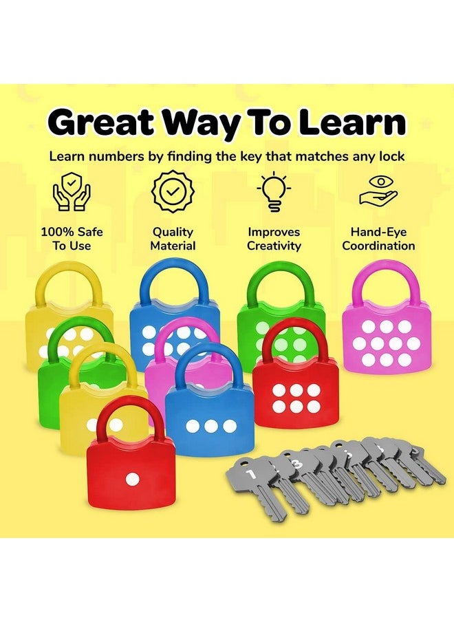 IQ Toys - Kids Learning Locks With Keys 123 Dots Numbers Matching And Counting Montessori Educational Toys For Ages 3-5 Boys And Girls Preschool Games Gifts, 24 Pieces - Image 1