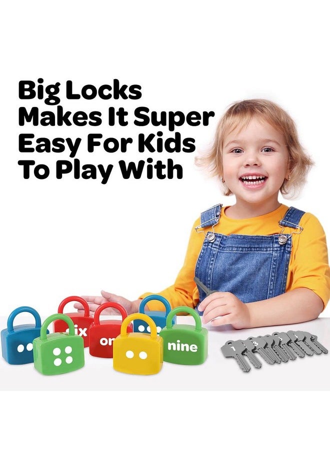 IQ Toys - Kids Learning Locks With Keys 123 Dots Numbers Matching And Counting Montessori Educational Toys For Ages 3-5 Boys And Girls Preschool Games Gifts, 24 Pieces - Image 1