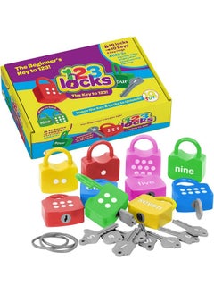 Kids Learning Locks With Keys 123 Dots Numbers Matching And Counting Montessori Educational Toys For Ages 3-5 Boys And Girls Preschool Games Gifts, 24 Pieces