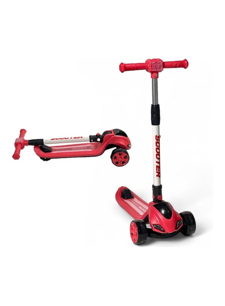 AL BADER Kick Scooter, PVC Urban Scooter, Height Adjustable Scooter Wheels With Non-Slip surface, Foldable Scooter with Rear Brake, Manual Scooter For Children 3-9 Yeras Old - Image 1