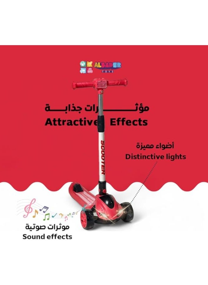 AL BADER Kick Scooter, PVC Urban Scooter, Height Adjustable Scooter Wheels With Non-Slip surface, Foldable Scooter with Rear Brake, Manual Scooter For Children 3-9 Yeras Old - Image 2