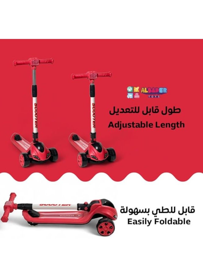 AL BADER Kick Scooter, PVC Urban Scooter, Height Adjustable Scooter Wheels With Non-Slip surface, Foldable Scooter with Rear Brake, Manual Scooter For Children 3-9 Yeras Old - Image 3