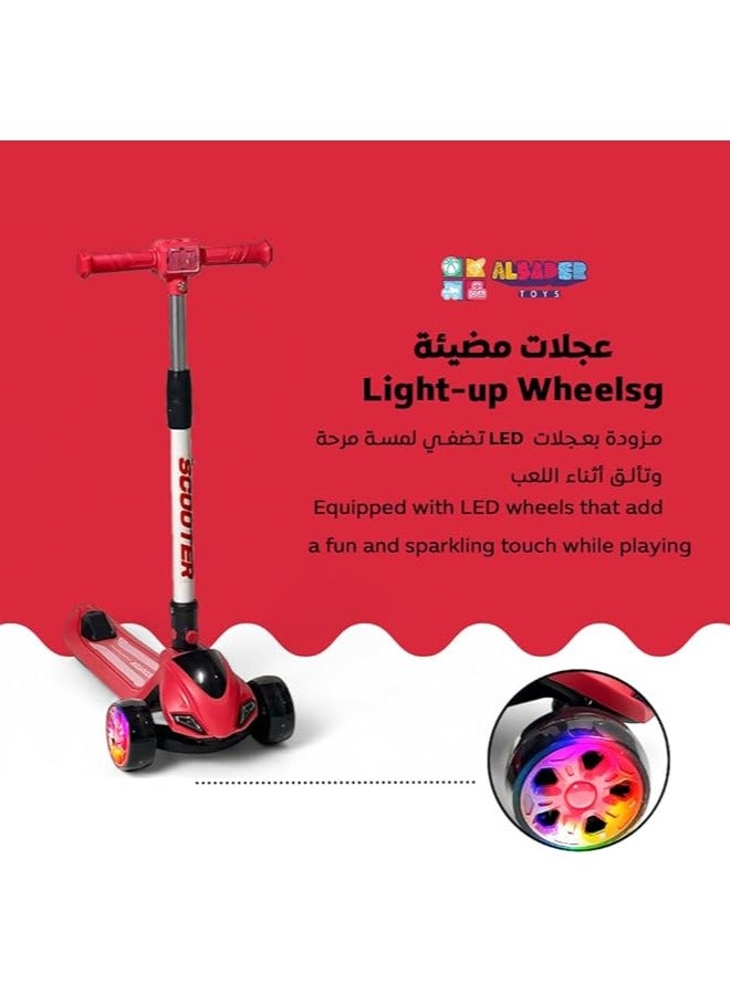 AL BADER Kick Scooter, PVC Urban Scooter, Height Adjustable Scooter Wheels With Non-Slip surface, Foldable Scooter with Rear Brake, Manual Scooter For Children 3-9 Yeras Old - Image 4