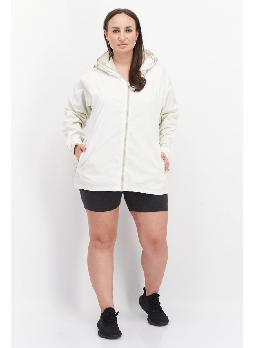 Trespass - Women Brand Logo Windbreaker Jacket, Off White - Image 1