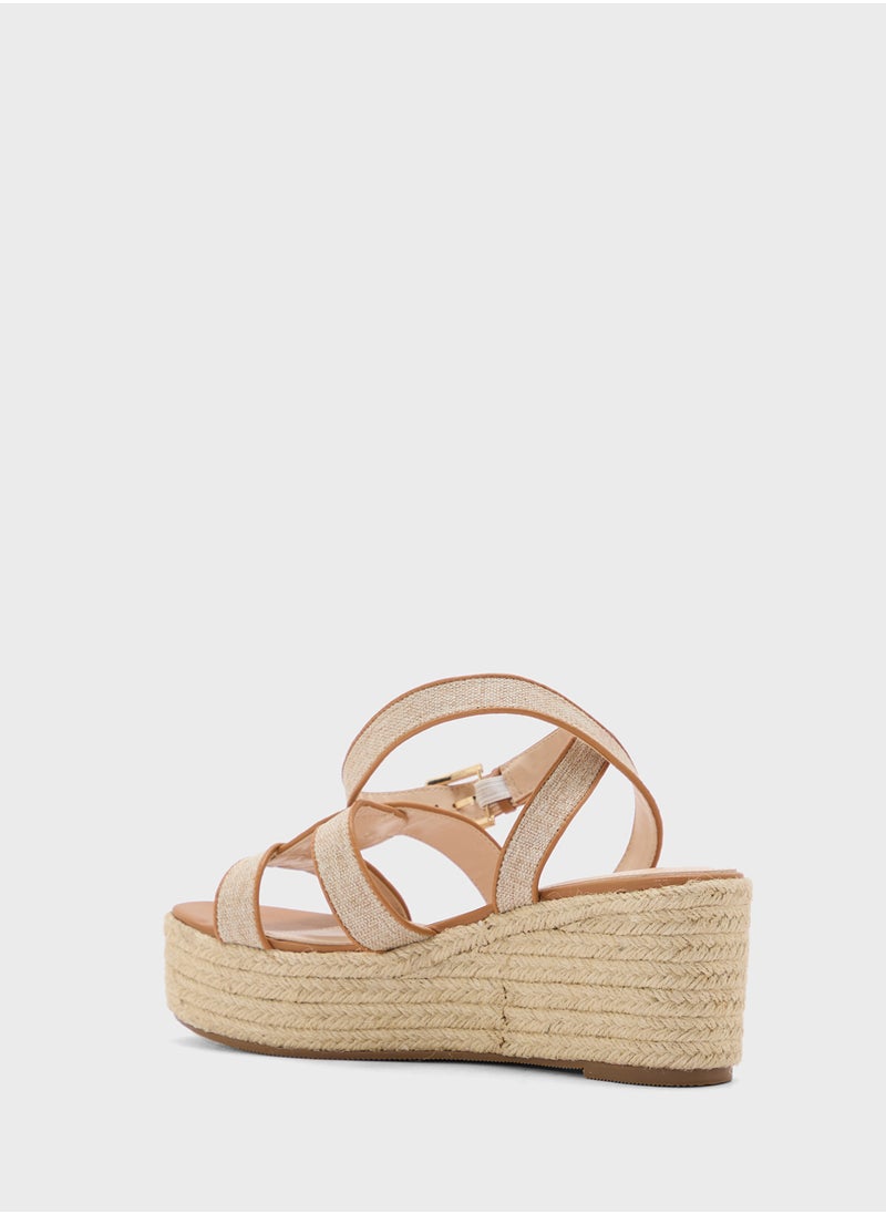 ELLA - Ankle Strap Detail Wedge Sandal - Image 1