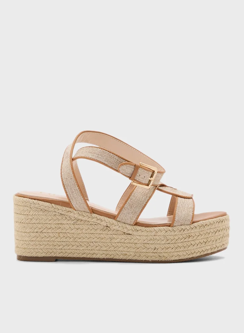 ELLA Ankle Strap Detail Wedge Sandal