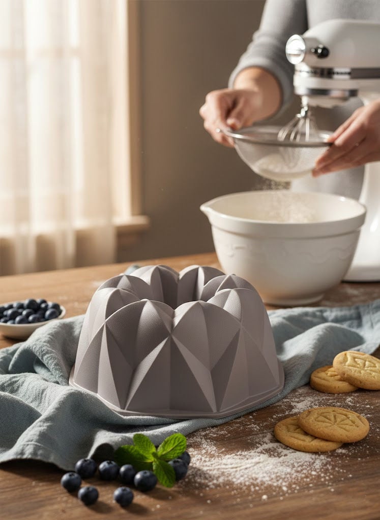 PROCILA Aluminium Granite Non-Stick Spangle Mould Pan Grey 24cm - Image 1