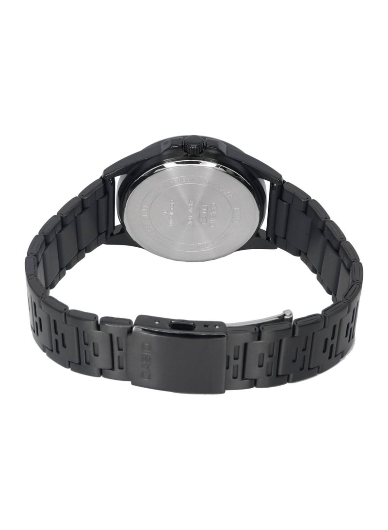 Casio Men Watch Analog White Dial Stainless Steel Black Ion Plated Band  MTP-E700B-7EVDF - Image 3