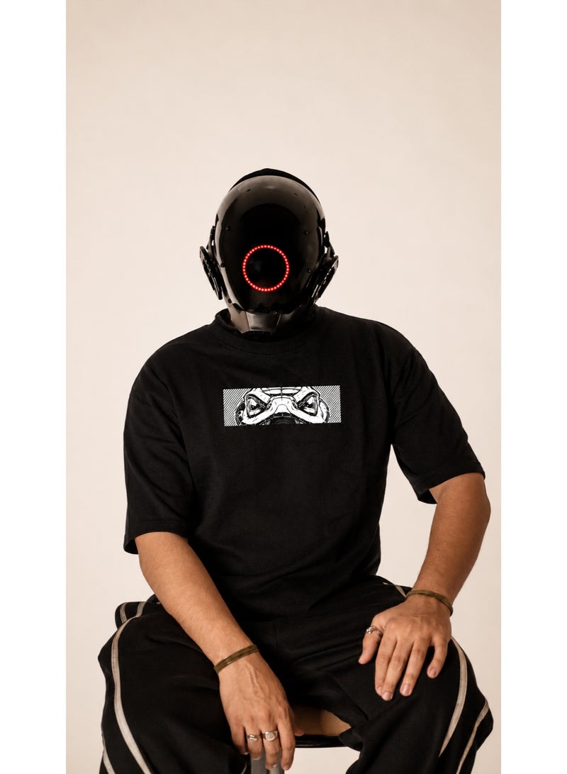 TOGNATION Oversized T-shirt with Venom Graphic Print - Black - Image 3