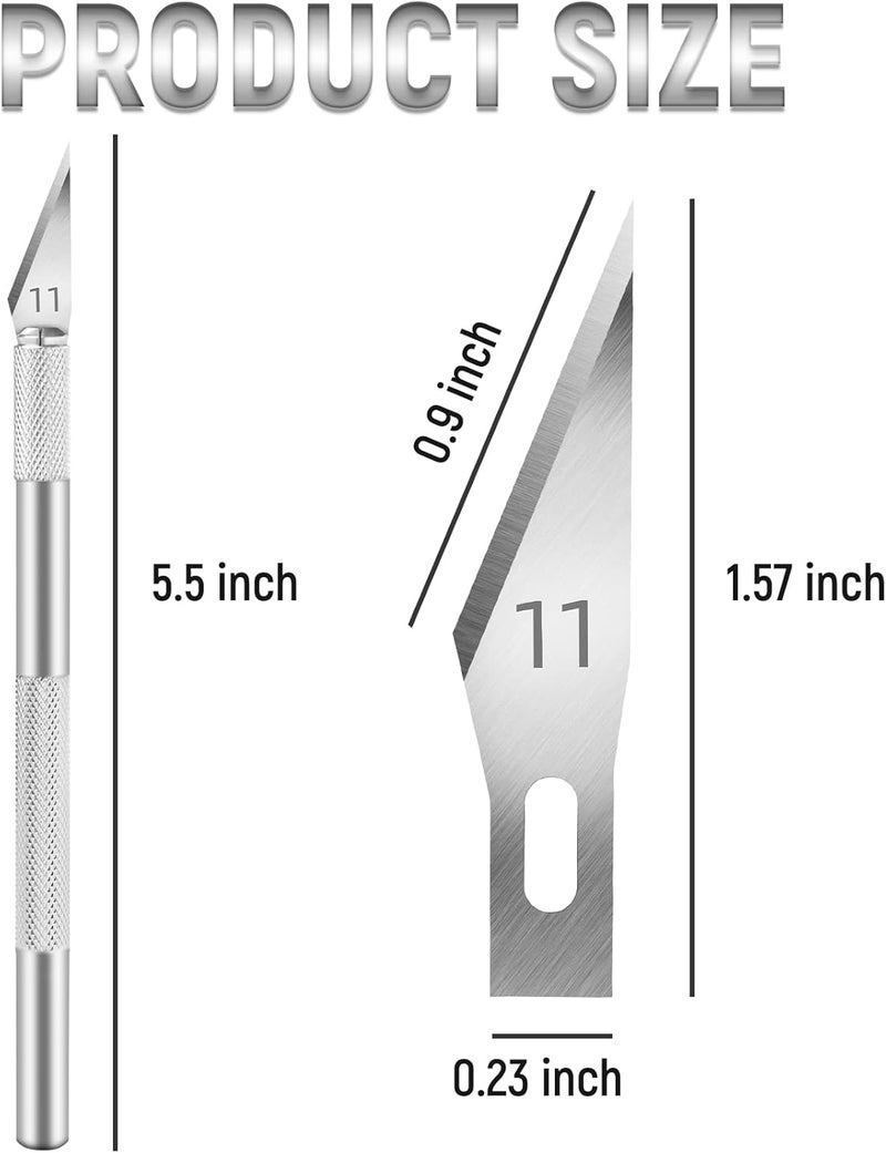 Jetmore 10 Pack Exacto Knife Set, Hobby Knife, SK-5 High Carbon Steel Craft Knife for Pumpkin Carving, DIY, Art, Cutting, Stencil - Image 2