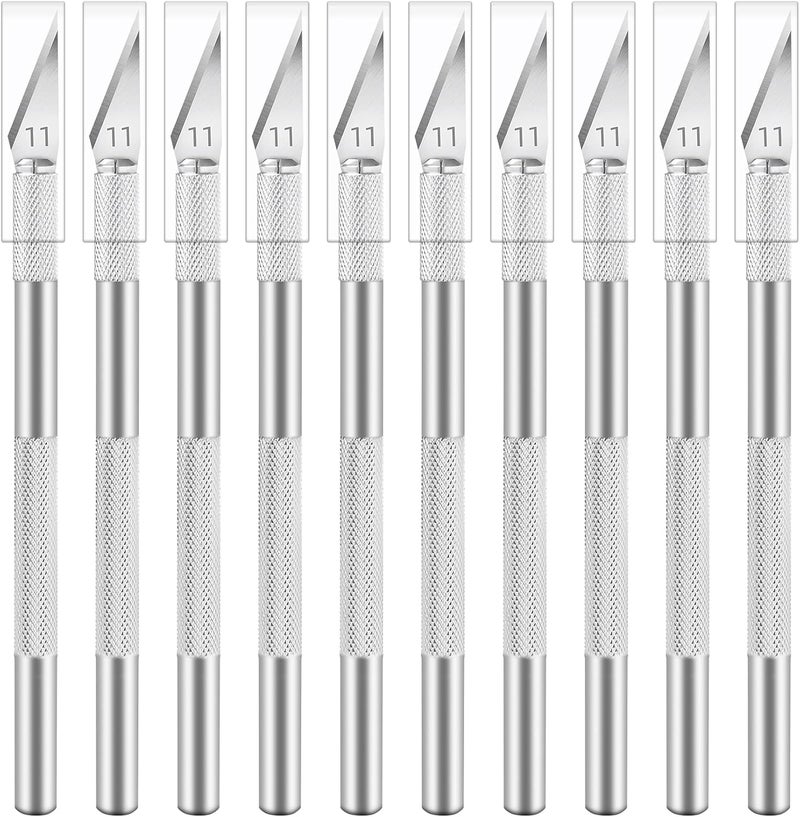 Jetmore 10 Pack Exacto Knife Set, Hobby Knife, SK-5 High Carbon Steel Craft Knife for Pumpkin Carving, DIY, Art, Cutting, Stencil - Image 1