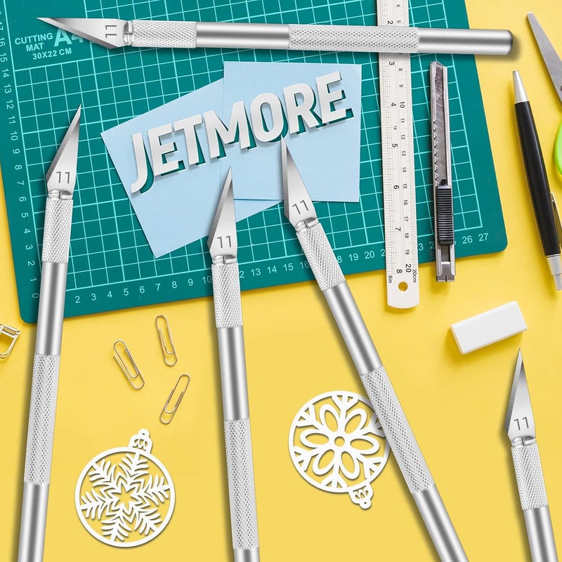Jetmore 10 Pack Exacto Knife Set, Hobby Knife, SK-5 High Carbon Steel Craft Knife for Pumpkin Carving, DIY, Art, Cutting, Stencil - Image 5