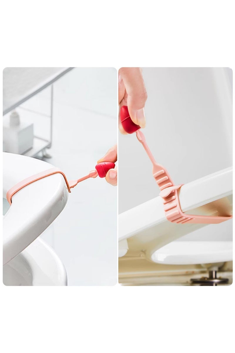 CMGTYYD 3 Pcs Silicone Toilet Lid Cover Lifter, Toilet Seat Handle Lifter Toilet Cover Holder, Bathroom Restroom Gadgets Accessories for Home Office Hotel, Avoid Touching, Handle Hygienic Clean - Image 2