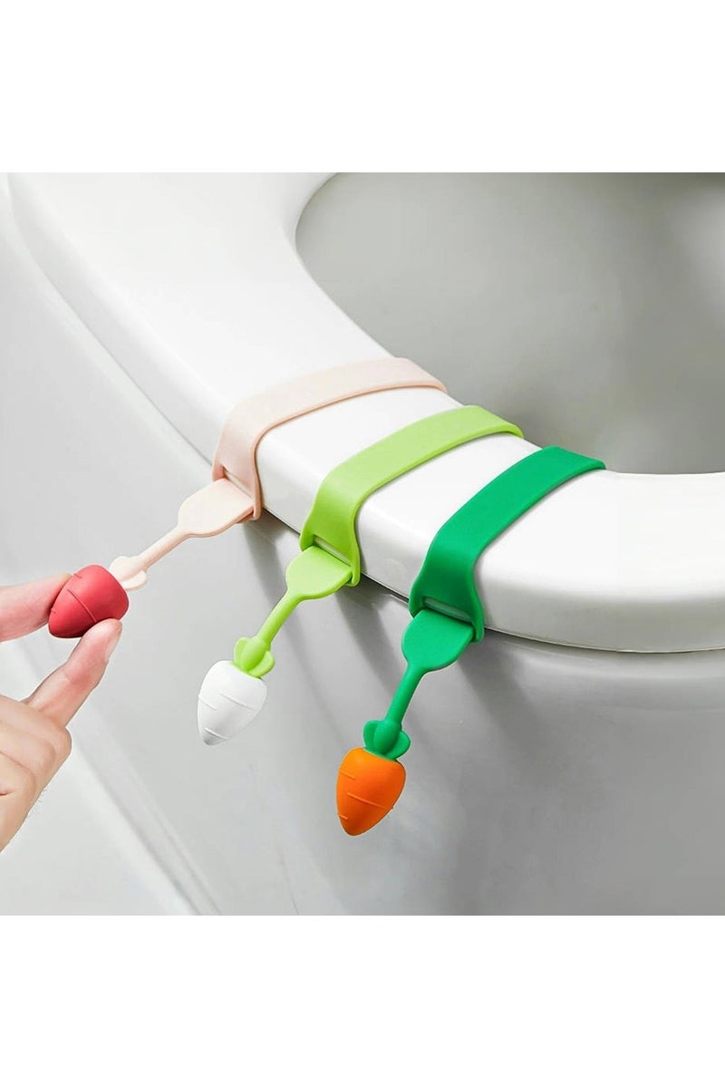 CMGTYYD 3 Pcs Silicone Toilet Lid Cover Lifter, Toilet Seat Handle Lifter Toilet Cover Holder, Bathroom Restroom Gadgets Accessories for Home Office Hotel, Avoid Touching, Handle Hygienic Clean - Image 3