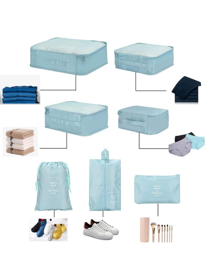 منظم 7 *1  لتنظيم الامتعة عند السفر لون ازرق - Image 2