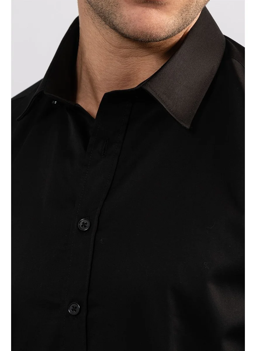 تودورس Slim Fit 100% Cotton Satin Premium Men's Shirt
