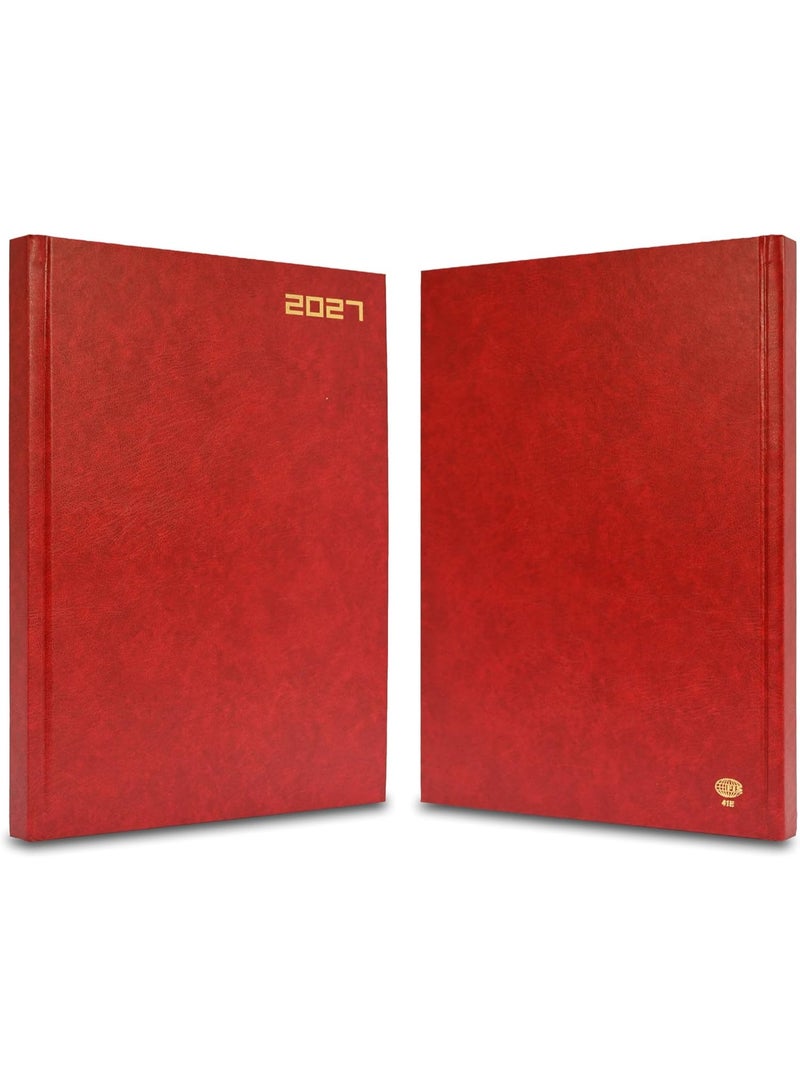 FIS 2027 Diary, A4 Size Diary(210x297mm), Hard Cover Vinyl Materials, 1 Day a Page, English, 60gsm White Paper, Red Color-FSDI41E27RE - Image 4
