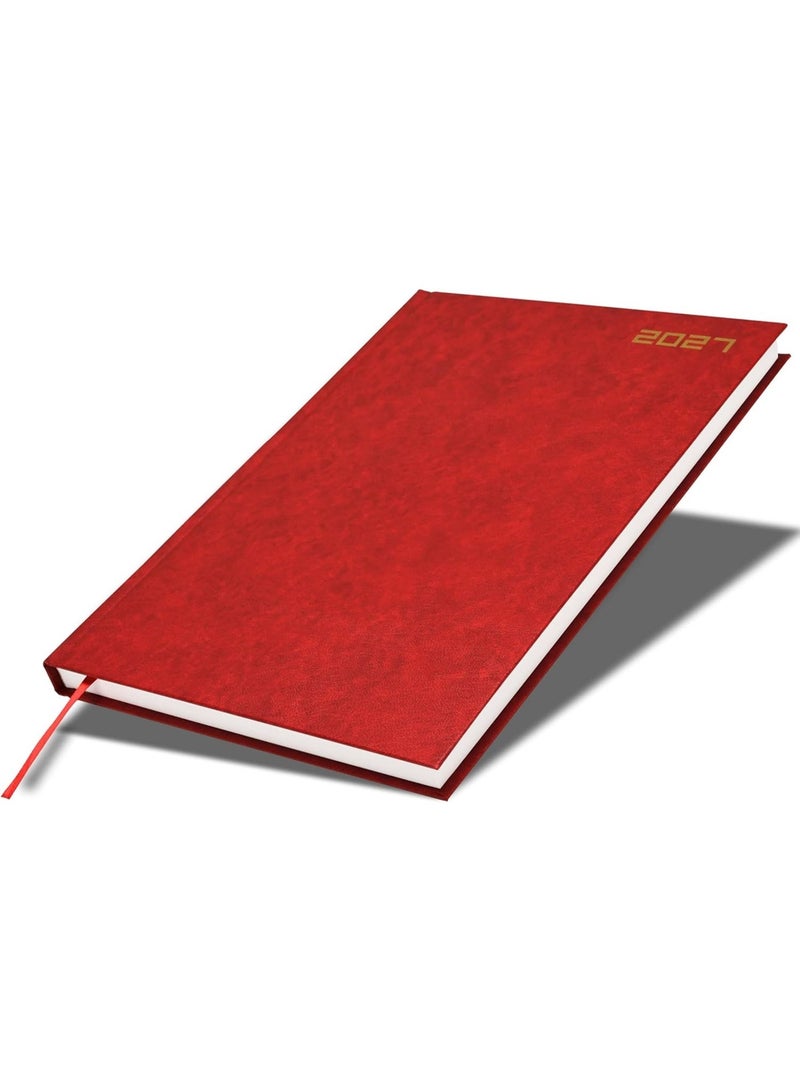 FIS 2027 Diary, A4 Size Diary(210x297mm), Hard Cover Vinyl Materials, 1 Day a Page, English, 60gsm White Paper, Red Color-FSDI41E27RE - Image 1