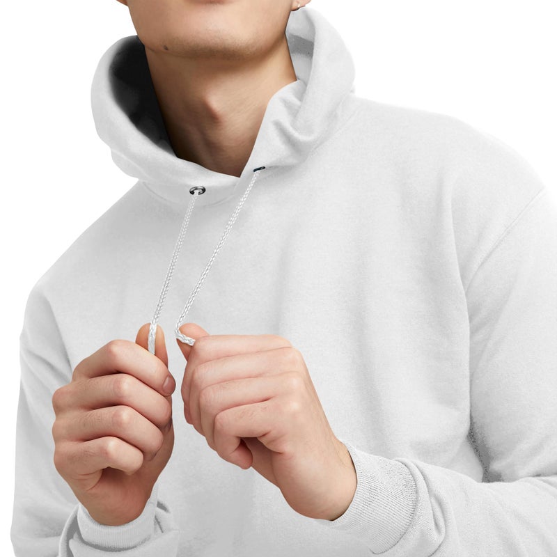 Hanes Mens Pullover EcoSmart Hooded Sweatshirt white 3XL - Image 4