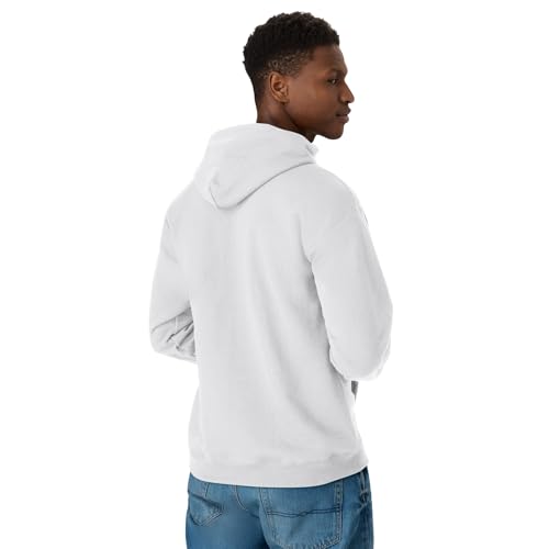 Hanes Mens Pullover EcoSmart Hooded Sweatshirt white 3XL - Image 3