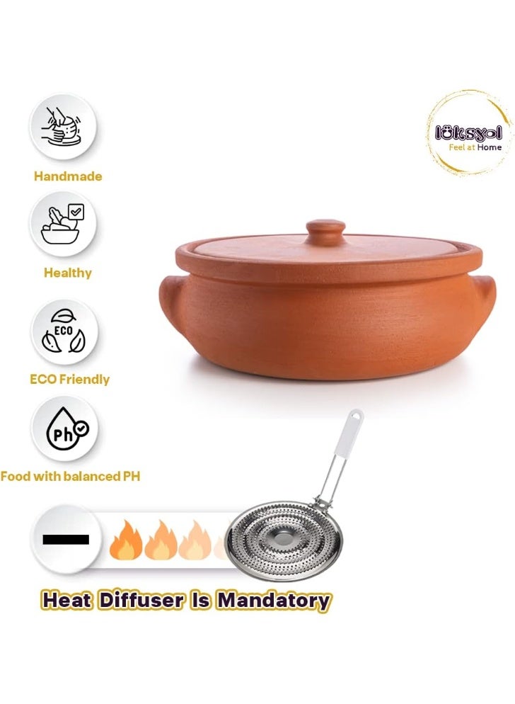 لوكسيول أواني طينية من لوكس يول – مصنوعة يدويًا في تركيا من طين طبيعي غير مغطى – آمنة للفرن والميكروويف وغسالة الصحون – مثالية للأطباق الجانبية، الصلصات، المكسرات والمقبلات – متوفرة بأحجام D18×L10، D21×L12، D25×L14.5، D25×L8.5، D27.5×L9.5 سم – صحية، طبيعية وصديقة للبيئة – مقاومة للتشقق، خالية من BPA والمواد الكيميائية – هدية فاخرة للمناسبات وحفلات الانتقال والزفاف – تضيف لمسة ريفية أنيقة ولذيذة لمطبخك – مثالية لمحبي الطهي التقليدي والعصري في آن واحد – أدوات مطبخ متينة وفعالة من لوكس يول - Image 3