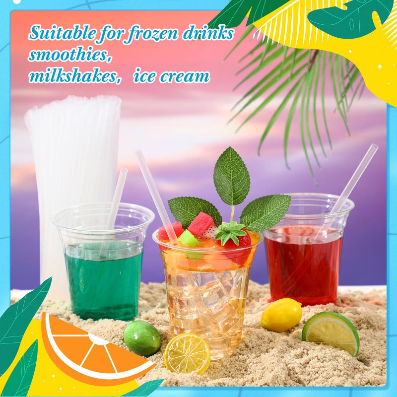 Eaasty 500 Pcs Snow Cone Spoon Straws  Flexible Plastic Flexible Disposable Drinking Straws  Disposable Plastic Sip Stir Sticks (Clear) - Image 2