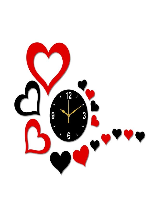 Freny Exim Black Red MDF Wooden Wall Clock for Home Office (50cm x 67cm)-103 - Image 3