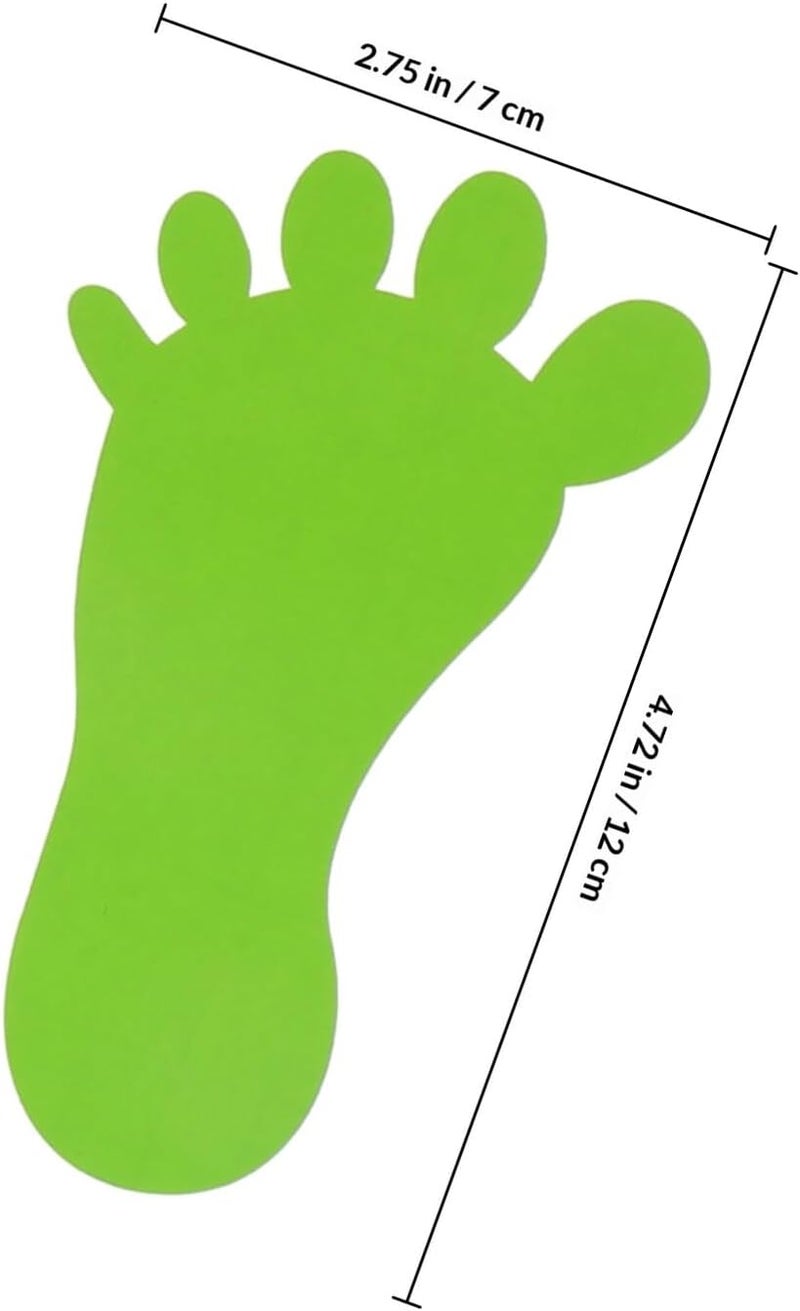 10 Pairs Self-Adhesive Nursery Footprint Floor Stickers Waterproof Sturdy Vinyl Decals for Playroom Classroom and Kindergarten, Red Yellow Blue Pink Green - Image 2