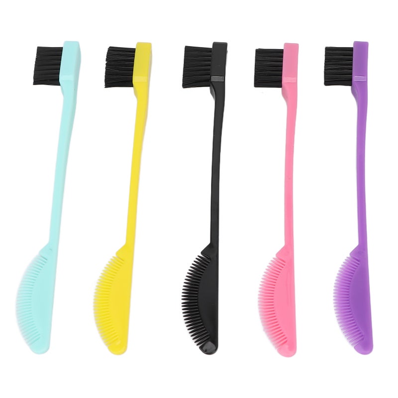 5pcs Dual Edge Brush Comb 2 In 1 Edge Double Sided Control Hair Hairline Eyebrow Brush Comb Makeup Tools - Image 3