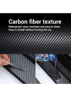 Generic 2Pcs Carbon Fiber Vinyl Tape 2 Inch x 23ft Universal Chrome Black Dry Carbon Fiber Detailing Tapes Overlay Wrap Roll DIY 3D Carbon Car Door Edge Guard Protective Anti Scratch Sticker 5 x 700 CM  - Image 2