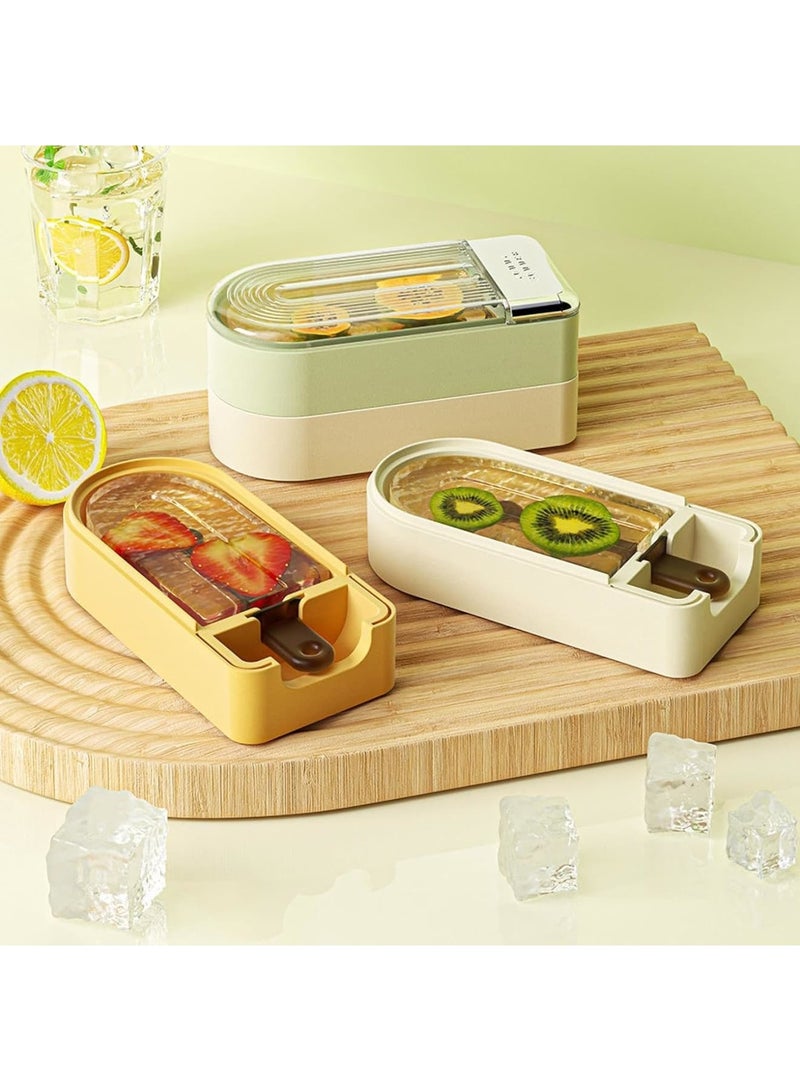 SOLARAE Ice Cream Model, 3 PC Homemade Ice Block Cheese Stick, Ice Cream Stick, Reusable DIY Normal Shape Ice Cream Molds, Lollipop and Ice Cream Mould, Non-Stick Ice Cube Trays (3 Colors) - Image 4