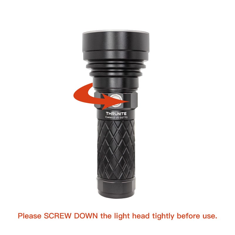 ThruNite Catapult V6 SST70 USB-C Rechargeable Flashlight, 2836 Lumens, 692m Long Beam Distance, High-Performance LED Searchlight for Tactical, Camping, and Hiking, Black, Cool White - CW - Image 2
