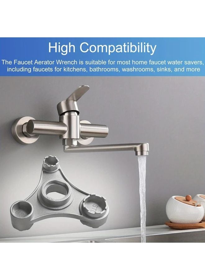 1pc 8 In 1 Universal Triangle Faucet Aerator Removal Wrench Tool For Kitchen Bathroom - Image 5