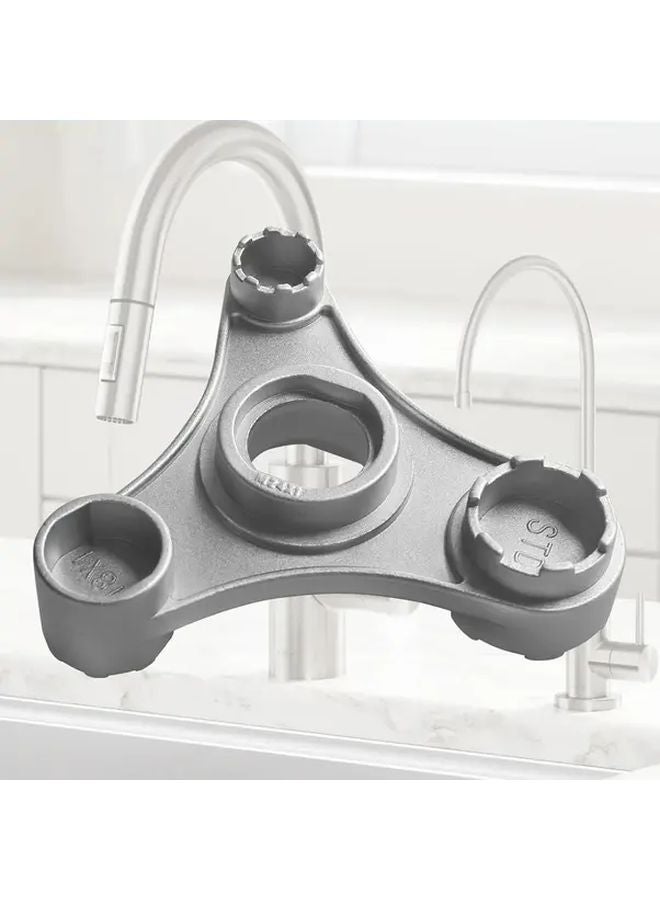 1pc 8 In 1 Universal Triangle Faucet Aerator Removal Wrench Tool For Kitchen Bathroom - Image 2