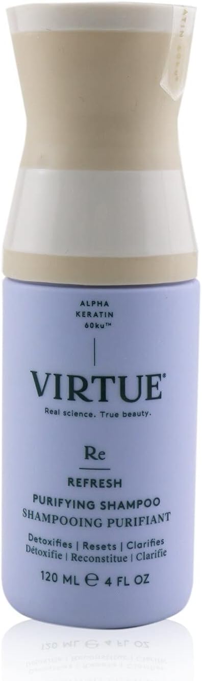 Virtue Clarifying Detox Shampoo with Charcoal Powder Removes BuildUp Excess Oil SulfateFree 120 ml
