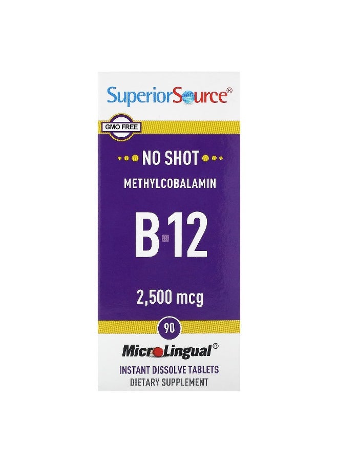 Superior Source Superior Source, Methylcobalamin B-12, 2,500 mcg, 90 Instant Dissolve Tablets  - Image 1