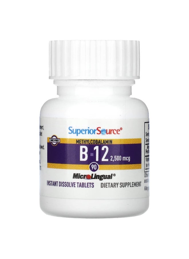 Superior Source Superior Source, Methylcobalamin B-12, 2,500 mcg, 90 Instant Dissolve Tablets  - Image 3