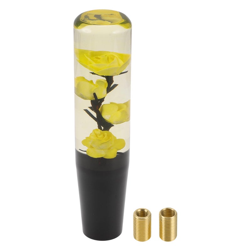 TUCKBOLD Car Shift Knob 20cm Front Shift Lever Knob Universal for Automatic and Manual Vehicle Acrylic Yellow with 2 Adapter 1 Set - Image 2